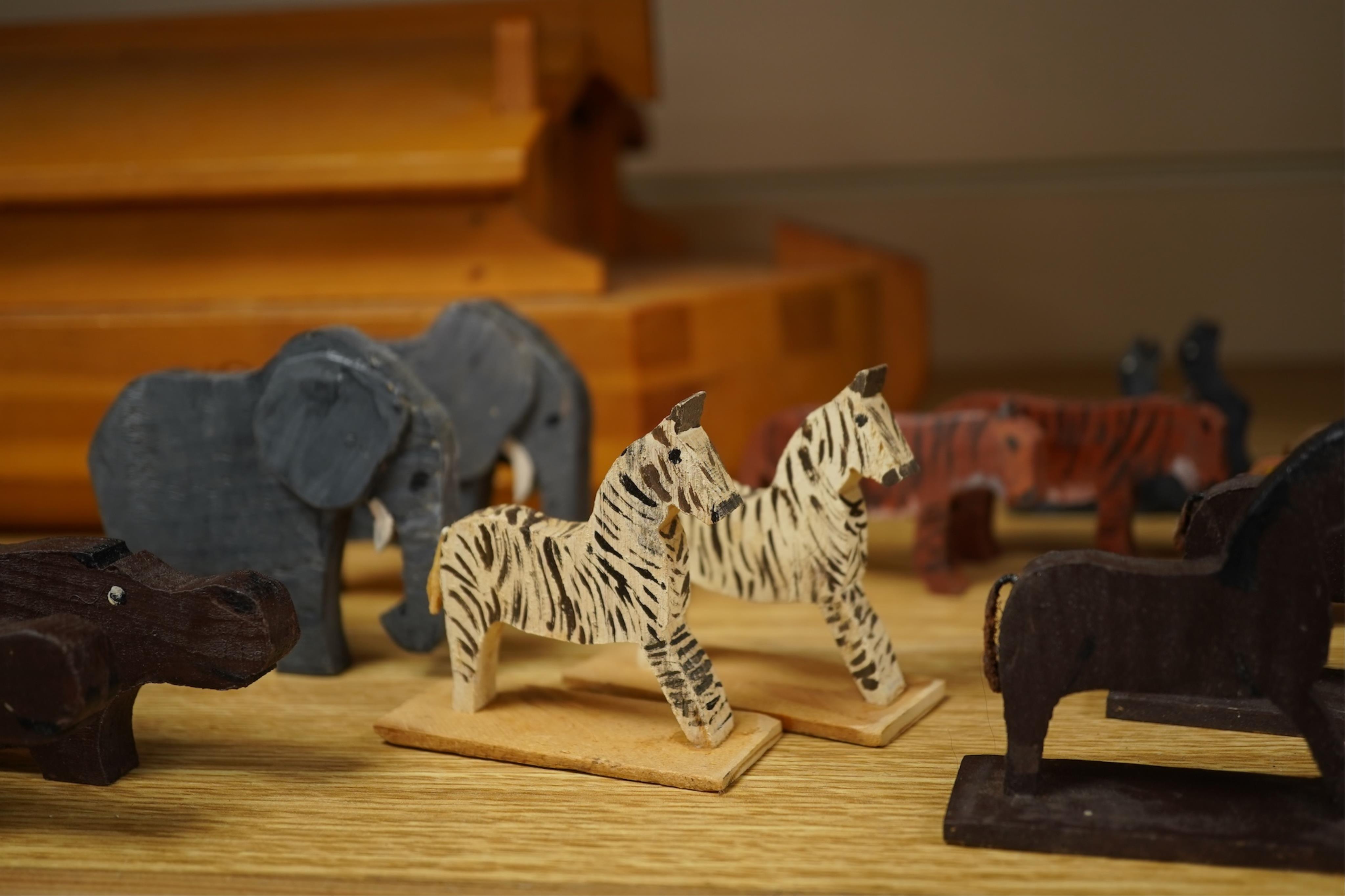 A 20th century Noah’s Ark, and animals, 43cm wide